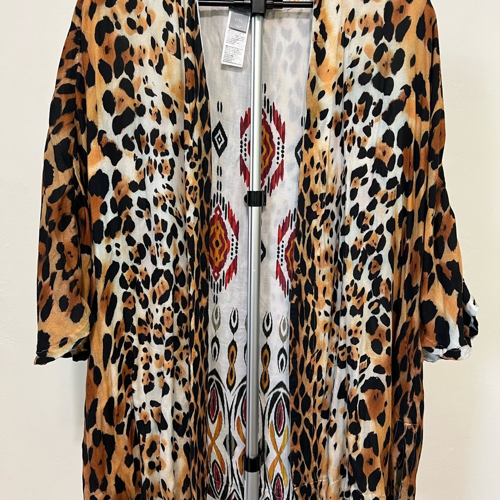 Chico's Multicolor Patterned Kimono - image 4